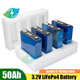 8PCS 3.2V 50AH LifePO4セル12V 52AH充電式バッテリーパックDIY太陽エネルギー貯蔵用リチウムリン酸リン酸リン酸リン酸リン酸リン