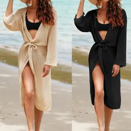2023 Nowy styl mody Summer Swimming Bikeni Cover-upe luksusowe ubrania plażowe Stcy1345 Scarigan Długie dzianiny czarne i beżowe kolor bikinis bikinis