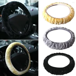 Steering Wheel Covers Car Cover Gearshift Protector Decoration Warm Super Thick Plush Collar Soft Black Pink Women Man