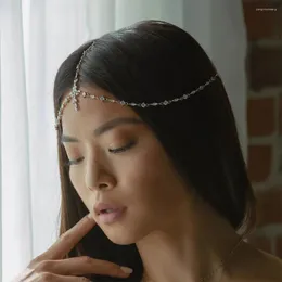 Чокер изящный изящный кулон подвесной цепь для женщин для женщин кубические циркониевые аксессуары для волос свадебные украшения головы