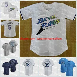 Camisas de beisebol personalizadas 5 Wander Franco Ray 2022 Jersey Kevin Kiermaier Tyler Glasnow Randy Arozaren Brandon Lowe Yandy Diaz Mike Zunino