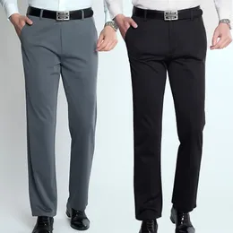 Męskie spodnie Summer cienkie męskie jedwab cztery boczne sprężyste spodnie Dads Dads Spodnie luźne spodnie średnie i starsze spodnie męskie 230213