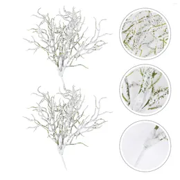 Flores decorativas caules artificiais decoração de pinheiro faux ramificações de flores falsas de casamento ramificações de neve picadas de decoração cenas de árvores cena