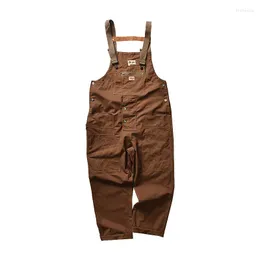 Men's Pants Japanese Overalls Loose Wide-leg Old The Same Suspenders Men And Women