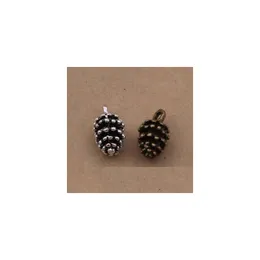 Charms 200 Pcs 3D Pine Cone Pendant Antique Sier And Bronze For Option 15Mmx9Mmx8Mm Drop Delivery 202 Dhknd