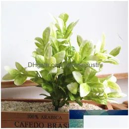 装飾的な花の花輪偽の植物人工植物シミュレーショングリーングラスホームガーデンプラスチックグラス1ドロップDHNPW
