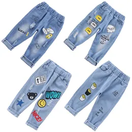 Jeans yaz bebek erkek denim şort moda deliği çocuklar Güney Kore tarzı çocuk gündelik kovboy pantolon çocuk toddler plajı 230213