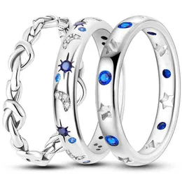 Anelli a fascia 2023 vero argento sterling 925 impilabile anello con cuori annodati per le donne Anello gioielli in argento pregiato fidanzamento di nozze regalo di compleanno G230213