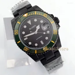 Kol saatleri 40mm siyah kadran bileklik spor relogio maskulino aydınlık otomatik üst marque lüks hommes tarih horloge montres