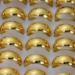 Alyans Altın Kaplama Erkek ve Kadınların Pürüzsüz Yüz Yüzük Açılış Töreni Mücevher Antika Takliti