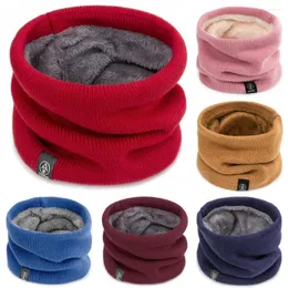 Bandanas Skiing Camping Hiking Knitted Warm Scarf Winter Autumn Ring Solid Fleece Warmer Unisex Snood Scarves