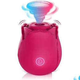 Andra h￤lsosk￶nhetsartiklar Rose Sugande tunga slickar vibration Jum Egg Kvinnliga leksaker Remote Control Comporter Milk Artifact Drop de Dhsfu
