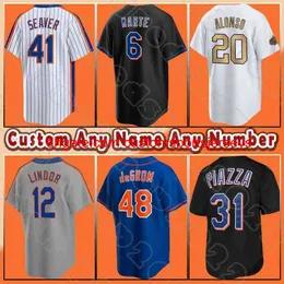 Stitch Jacob deGrom Baseball Francisco Lindor S Jerseys Max Scherzer Pete Alonso Tom Seaver Darryl Strawberry Starling Marte Chris Bassitt Keith Hernandez