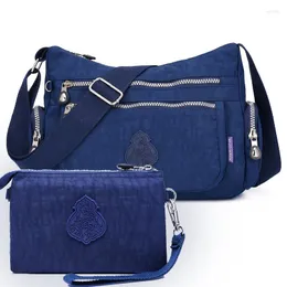 Abendtaschen Nylon für Frauen 2023 Umhängetasche Wasserdichte Messenger Damen Handtasche 2 Stück Leichte Bolsa Feminina