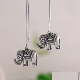 Dangle Chandelier Earrings Fnj Animal Elephant 925 Sier Original Pure S925 Sterling Drop Earring For Women Jewelry Del Dhxsp