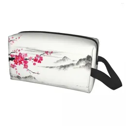Bolsas de cosméticos viajam sakura árvore de cerejeira Bolsa de higiene pessoal portátil portátil Organizador de maquiagem de flores Caixa de kit do DOPP de armazenamento