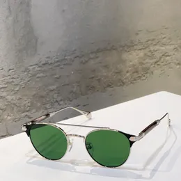 Silber Metall Grün Retro Runde Sonnenbrille für Männer Pilot Sun Shades Designer Brille Sonnenbrille gafas de sol UV400 Schutz Brillen mit Box