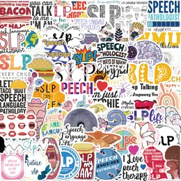 Pack of 56Pcs Wholesale Speech Language Pathology Stickers Waterproof Sticker For Luggage Laptop Skateboard Notebook Water Bottle Car decals Kids Gifts Toys