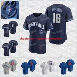 Camisas de beisebol personalizadas Patrick Wisdom 2022 Jersey Ian Happ Nick Madrigal Seiya Suzuki Clint Frazier Jason Heyward Andrelton Simmons Nico