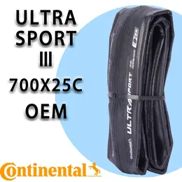 Reifen CONTINENTAL Ultra Sport 3 700x25c Original OEM Faltradreifen PureGrip Compound Schwarz/Braun Faltbar Skin Rennradreifen 0213