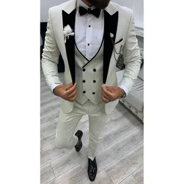 Mäns kostymer Blazers Senaste design Fashion Male For Wedding 3 Pieces Slim Fit Elegant Formal Classic Men Groom Wear Suit Costume Homme 230213