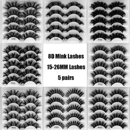 Cílios falsos 5 pares 7-25mm cílios naturais 3D de vison cílios cruzados de maquiagem falsa