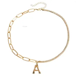 Anhänger Halsketten Hauptstadt Anfangsbuchstaben Für Frauen Männer A-Z Alphabet Asymmetrie Choker Geburtstag Schmuck Geschenk Bijoux Femme 2023