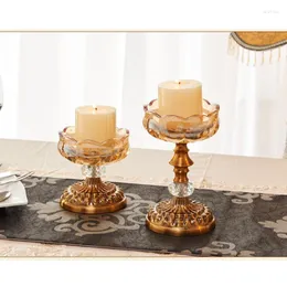 Candle Holders Europe Crystal Glass Decor Home Candlestick Wedding Centerpieces Holder Candelabra Porta Velas Decorativas