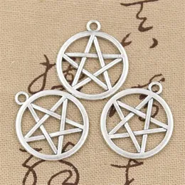 Whole-99cents 8pcs Charms Star Pentagram 24 mm Antique Making Pendant Fit Vintage Tibetan Silver Diy Bracciale Collace 222C
