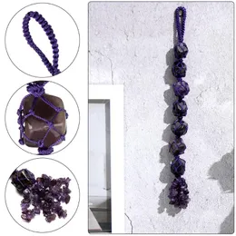 Interior Decorations 1PC Fashion Natural Amethyst Crystal Pendant Good Luck Yoga Reiki Fengshui Meditation Auto Ornament