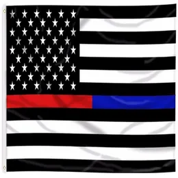 3 x 5 USA dünne rote blaue Linie Flagge Banner Strafverfolgung Polizei Feuerwehrmann Flagge 5 x 3 Polyester bedruckt fliegend hängend jede benutzerdefinierte S291k