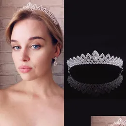 Copricapo Nuova Europa e America Gioielli in cristallo Tiara Corona Lega Strass Sposa Piccola fascia Copricapo Consegna goccia Dhmqy