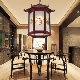 Pendelleuchten, einfache chinesische kreative Persönlichkeit, Nachahmung klassischer Massivholz-Restaurant-Boite-Balkon-Lampe