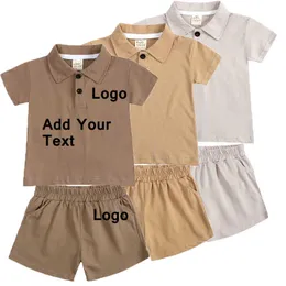 Ropa Agregue su diseño Conjuntos de piezas de niños personalizados para niños Polo Camiseta Pantalones cortos Ropa para niñas Niños Traje deportivo para bebés Trajes de chándal