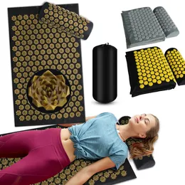 Massaggiatore plantare Applicatore di Kuznetsov Digitopressione Yoga Cuscino Sensi Massage Body Mat con ago Massaggiatore plantare Cuscino Fitness Pilates 230211