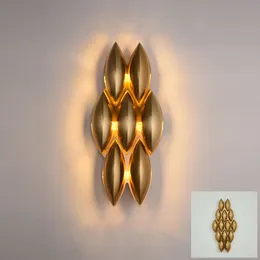 Postmoderne goldene Ei-LED-Wandleuchte, dimmbare Wandleuchte für Foyer, Flur, Bronze, dekorativ. Hochwertiges galvanisiertes Eisenmaterial