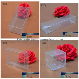 Gift Wrap 20Pcs Small Pvc Clear Transparent Plastic Boxes Storage Jewelry /Christmas/Candy/Party For Packing Drop Delivery Ho Dhv0M