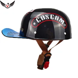 Велосипедные шлемы Оптовые мотоциклетные шлема локомотив для Harley Retro Helmet Electric Car Personality Baseball Cap 3C Сертификация Universal J230213