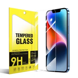 Screen Protector Protective Film for iPhone 14 13 12 Mini 11 Pro Max X Xs Max 8 7 6 Plus Samsung A71 A21 LG stylo 6 Aristo 5 Tempered Glass with retail box
