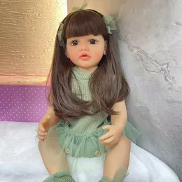 Dolls 55 cm Miękkie silikonowe silikonowe winylowe życie Reborn Toddler Girl Doll Miękki dotyk Prezenty świąteczne dla dzieci 230211