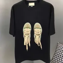 Versiyon İtalya tasarımcı Lüks markalar Pamuk Avrupa Spor ayakkabı baskı Grafik Aplike erkek kadın iki G markası Siyah beyaz xxxl tarzı giyim tees Tişört üstleri