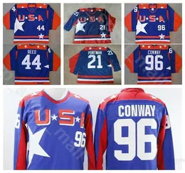 USA Movie 21 Dean Portman Jersey Men Ice Hockey Vintage 96 Charlie Conway 44 Fulton Reed Home Blue All Stitched University Free Shipping