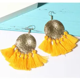 Dangle Earrings Big Round Tassel For Women Bohemia Vintage Trendy 2023 Pendientes Largos Christmas Gifts Accesorios