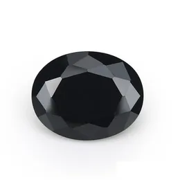 Lose Diamanten Großhandel Hohe Qualität 100 Teile/beutel Schwarz 7X9 Mm Oval Facettierte Schliffform 5A Vvs Zirkonia Shippin Drop Delive Dln