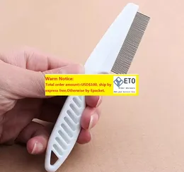 Pet Dog Flea Comb Comb из нержавеющая булавка собака кошка кошачья щетка Check Cream инструмент небольшой большой размер