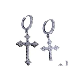 Классические серьги моды Classic Fashion Cross инкрустированные цирконы корейские серьги дамы.