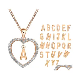 Pendant Necklaces Pretty Az 26 Letter Name Beautifly Long Chain Women Girl Diy Luxury Jewelry Cubic Zirconia Heart Drop Delivery Pend Dhkme