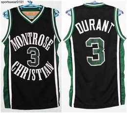#3 Кевин Дюрант Монтроуз Христианскую среднюю школу ретро классический баскетбольный майка мужское число Ed Custom Number and name