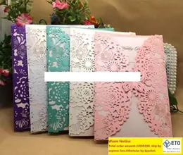 100 teile/los Neue ankunft Schmetterling Blumen Hochzeit Einladung Karte Prägung Mit Umschläge Innere Papier