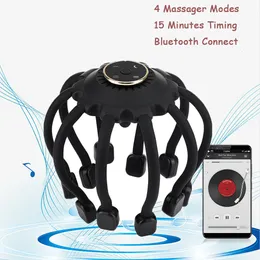 Massageador de cabeça de polvo garra de cabeça elétrica Massager Scalp Scratcher Screning Relester Body Fadiga corporal Vibração terapêutica Bluetooth Music Headache 230211